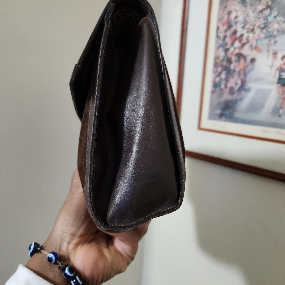 Gucci Vintage Clutch Sherry Line Leather Suede Brown. - Picture 11 of 15